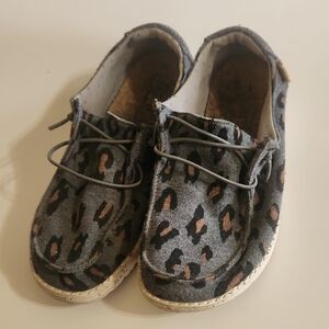 Hey Dude Gray Leopard Print Women's Casual Shoes